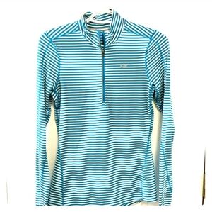 Nike Women's Blue Striped Long Sleeve Top